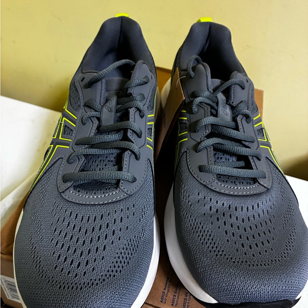 ASICS Mens new Grey/Neon Green - Picture 10 of 10